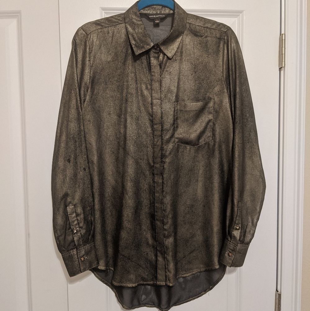 Rock & Republic Metallic Button Down